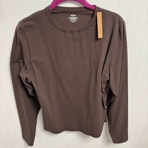Skims Fits Everybody Long Sleeve T-Shirt 3X Espresso NWT